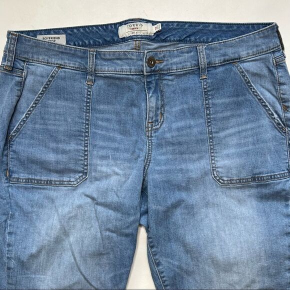 Torrid | Raw Hem Boyfriend Crop Denim Jeans - Picture 2 of 6